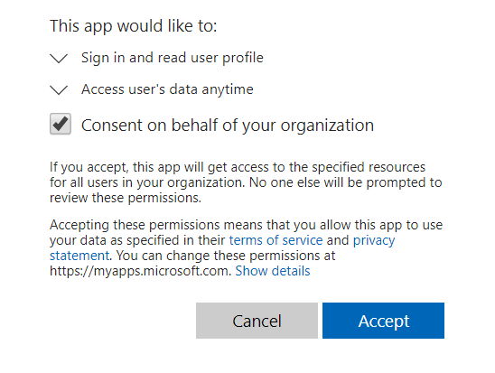 Microsoft sign-in consent dialog requesting permissions for Printix to read groups and group memberships